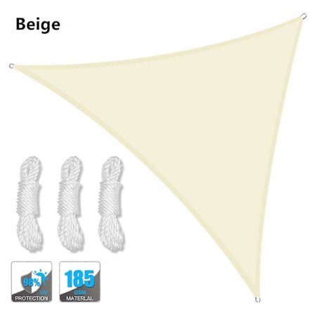 5x5x5/2x2x2M Vandtæt Solsejl Trekant Solbeskyttelse Udendørs Baldakin Have Terrasse Pool Skygge Sejl Markise Skyggeklud [DB]