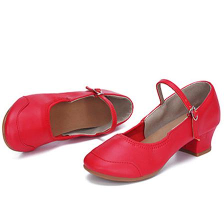 Kvinnor Ankelband Latin Salsa Danssko Mjuk Mary Jane Heels