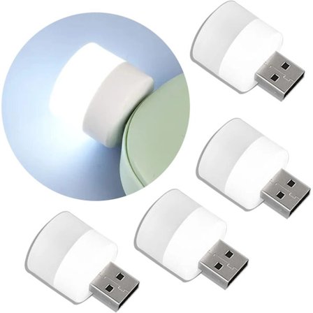 USB-nattlampor, miniledlampa, plug-in, varmvitt, kompakt, I