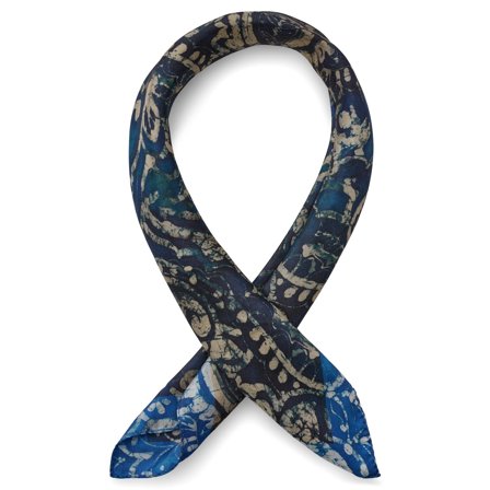 Virtuo | Pañuelo de cuello de seda y cachemir azul oscuro para hombres - Pañuelos para el cuello