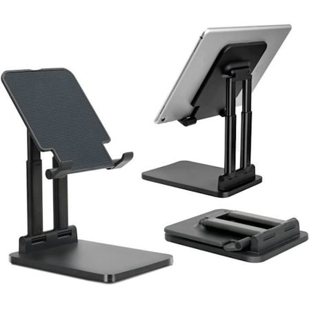 Tablettiteline, säädettävä tablettipidike, yhteensopiva 7–15 tuuman tablettien kanssa, tukee iPad Pro 12.9, 11, 10.5, 9.7, iPad Air, iPad Mini