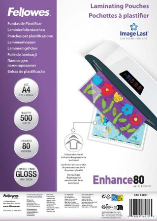 FELLOWES Laminat A4 80mic klar 500/fp - Lyreco - Kontorsmaskiner - Laminering - Laminat - A4