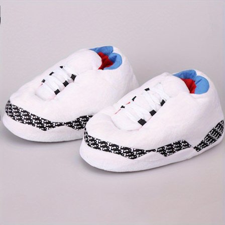 Mub- AJ puuvillakangastossut sisätiloihin lämpimät AJ valko-musta 3