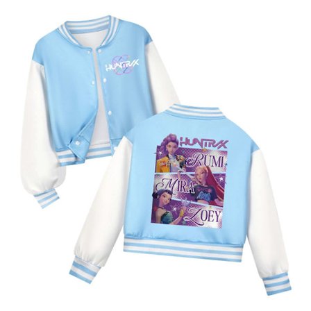 K-Pop Demon Hunters Børne Baseball Jakke Huntrix Group Top Anime Y2K Streetwear Bomber Jakke til Drenge & Piger??