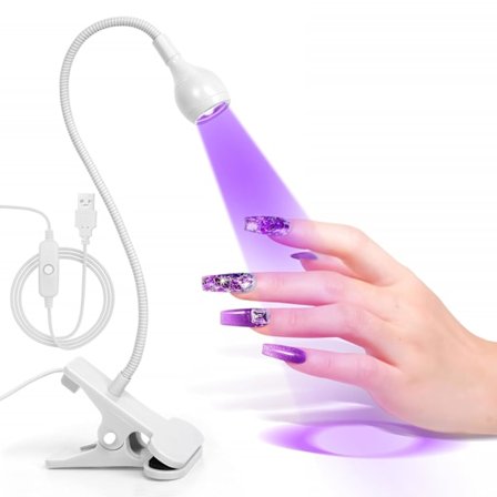 Vit LED Nagellampa Flexibel Svanhalslampa Snabbtorkande Nagel Manikyr Torkare Gel Polish Härdningslampa Plug Play Portabel Blixtlampa för Gel Naglar