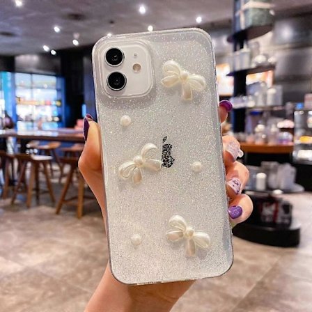 Pärlrosett Glitter Epoxy TPU-skal för iPhone 12 Pro Max