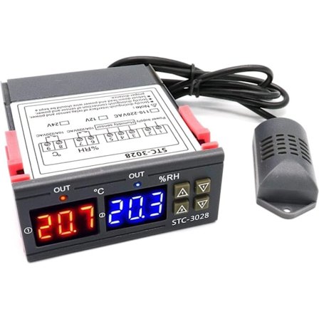 STC - 3028 temperatur- og fugtighedsregulator, PID-regulator 12V