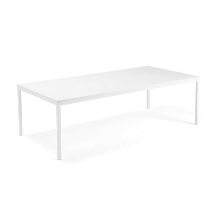 Conference table QBUS, 2400x1200 mm, 4-leg frame, white frame, white