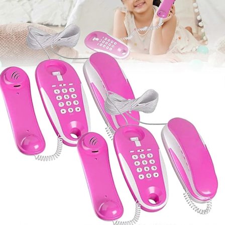 Barnelek Telefon Intercom, Barnelek Telefon Intercom Leke med Ekte Ringelyder, 7 Meter Telefonledning