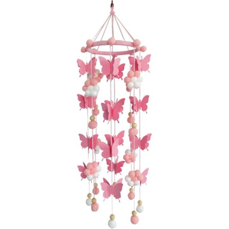 Baby Crib Mobile Söt Fjäril Filtboll Mobil Tak Mobil H