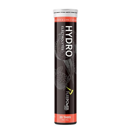 PurePower Hydro tabs Jordbær & Lime 20 stk, Sport & Velvære, Protein & Energi, Elektrolytter