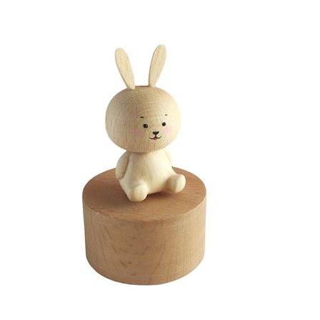 Musikdåse Træ Vintage krummede søde kaninæsker Bedste unikke gaver til Valentinsdag/Takkefest Julefødselsdag, 2*2*5 tommer (kanin)