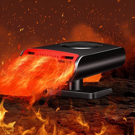 12V 150W 2-i-1 Bærbar Varmevifte og Avfrostingsvifte, Sigarettennerplugg for Kjøretøy, RV-bruk