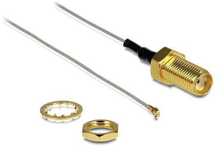 Delock antennekabel - 20 cm - grå