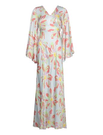 Malina | Simone Tie-Back Satin Maxi Dress | XS