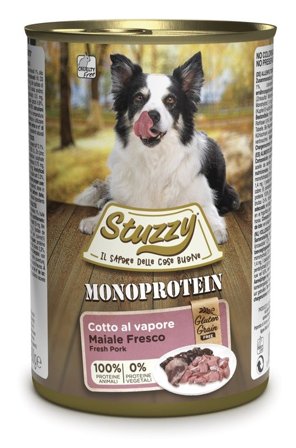 Stuzzy Monoprotein Al Maiale Cibo Umido Cani Adulti Barattolo