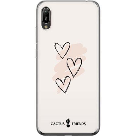 Kompatibelt Mobildeksel til Huawei Huawei Y6 Pro (2019) Cactus and Friends - Soft Romance Sketch