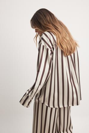 NA-KD Printed Oversized Shirt - Chemises - Stripe - EU 40