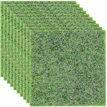 10 st konstgräs för trädgård, livlik gräsmatta för feer, 6x6 tum