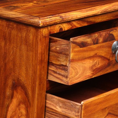 vidaXL TV-bänk massivt sheshamträ 90x30x40 cm