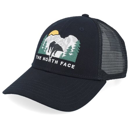 The North Face - Black trucker Czapka Z Daszkiem - Embroidered Mudder Black Trucker @ Hatstore