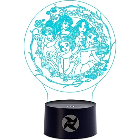 3D optisk illusionsnattlampa - 7 LED-färgförändrande lampa