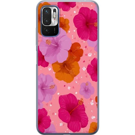 Yhteensopiva Puhelinkuori Xiaomi Redmi Note 10 5G Punainen Hibiscus Trooppinen Kukka Kuviointi