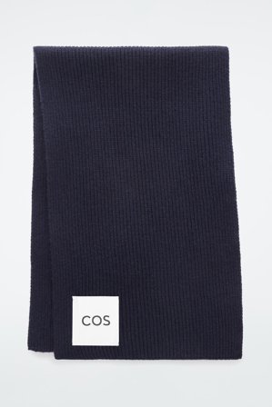 COS Ribbed Wool And Cashmere Scarf in Blue - Men