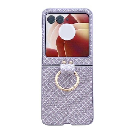 Motorola Razr 50 Ultra Skal med Ring - Funky Diamant Rhombus Design i PC Material