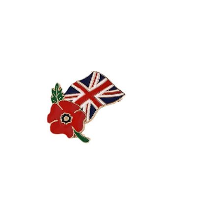 Rød valmue Union Jack badge pin broche pin Lad os ikke glemme Mindedag