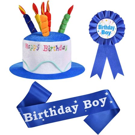 Bursdagskrone for barn, gjenbrukbar bursdagshattkrone med utskiftbart tall fra 0 til 9, filthatt på bursdag