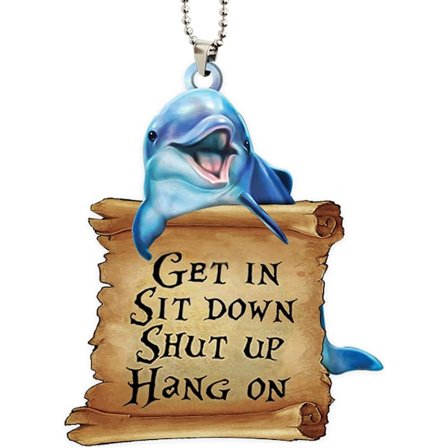 Bilpynt, bilinnredningsspeil hengende pynt, kom inn, sett deg ned, hold kjeft bilhengende bakspeil sjarmtilbehør dekor