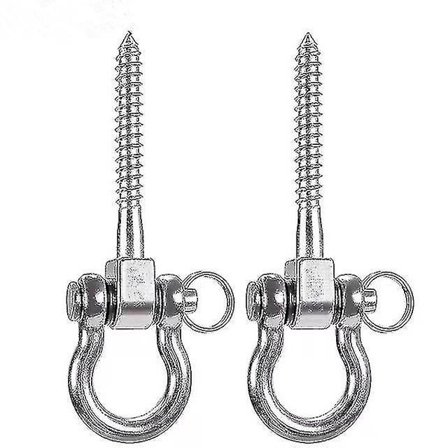 2 stk. Svingkrog, Tungt Rustfrit Stål Hængekrog, Skrue-i Krog