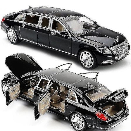 1:24 Lekebil S650 Limousine Diecast Metallmodellbil Ny Svart Lekebil (FMY)