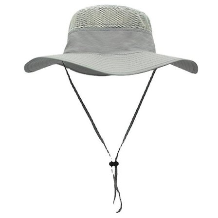 Unisex Bredskygget Solhat Udendørs Upf 50+ Vandtæt Hat Sommer Uv Beskyttelse Solhat(Lysegrå)