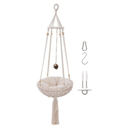 Macramé Kattehængekøje Katteseng Killing Væghængning Til Udendørs Hvile