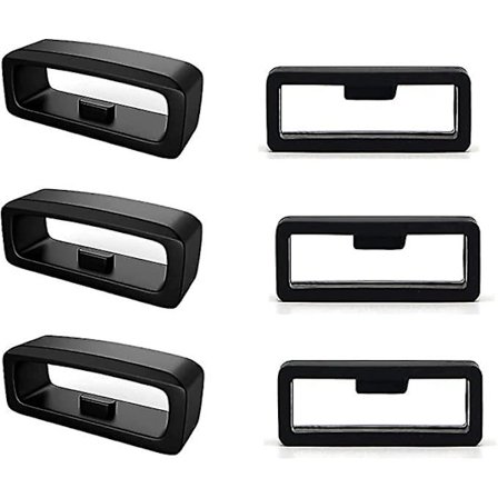6 st gummiringrem, silikonremhållare (22 mm bredd, svart)(6 st)