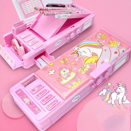 Dobbelsidig blyantboks med 6-hulls utkast blyantspor for tenåringer studenter jenter barn