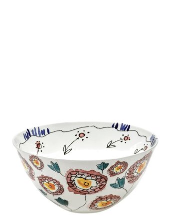Serax Serax Marni Midnight Flowers Serving Bowl L D25Cm Anemone Milk - Multi/patterned - 250 CL