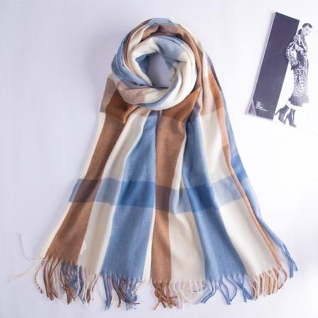 Imitert Cashmere Dame Høst Vinter Skjerf Teppe Wrap Sjal Stole Varm Myk Søt Blue 180*70(CM)