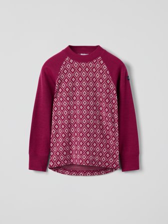 Polarn O. Pyret - Long-sleeve base layer top merino wool jacquard - 86 - 92 - Childrenswear - pink