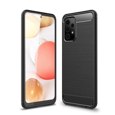 Samsung Galaxy A52 / A52s - Borstad Stål Textur Skal - Svart Black Svart