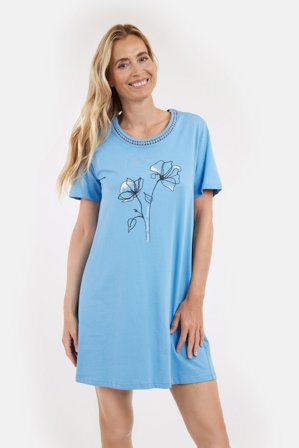 BRANDTEX - Natkjole - Lys Blå