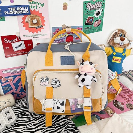 Women Backpack Female Student College Schoolbag Girl Badge Multifunctional Backpacks