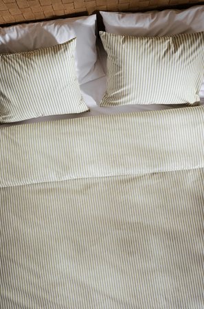 Jotex - Dynetrekksett Dobbeltseng Økologisk Grønn/hvit - ESSA - Kjøp Dobbeltseng hos Jotex