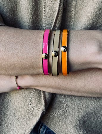 Bud to rose Capri Enamel Bracelet Sand/Gold - Gold - ONE SIZE