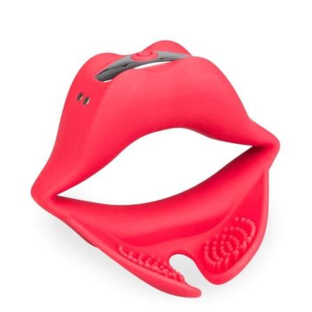 Penisring vibrerande testikelmassager Red Lips - Cockring penisring för män och par
