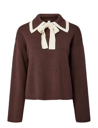 YAS | Yasjosie Ls Bow Knit Top | XS