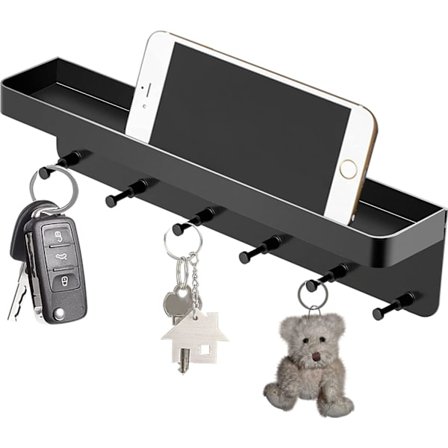 Veggmontert nøkkelholder, rustfritt stål veggmontert post H