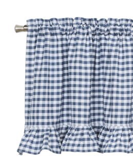 Stina-ruudullinen röyhelöverhokappa Sininen